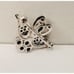 Two Love SWANS STERLING SILVER SAPPHIRES CHAPAL ZENRAY Marked Pin Brooch