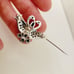 Two Love SWANS STERLING SILVER SAPPHIRES CHAPAL ZENRAY Marked Pin Brooch