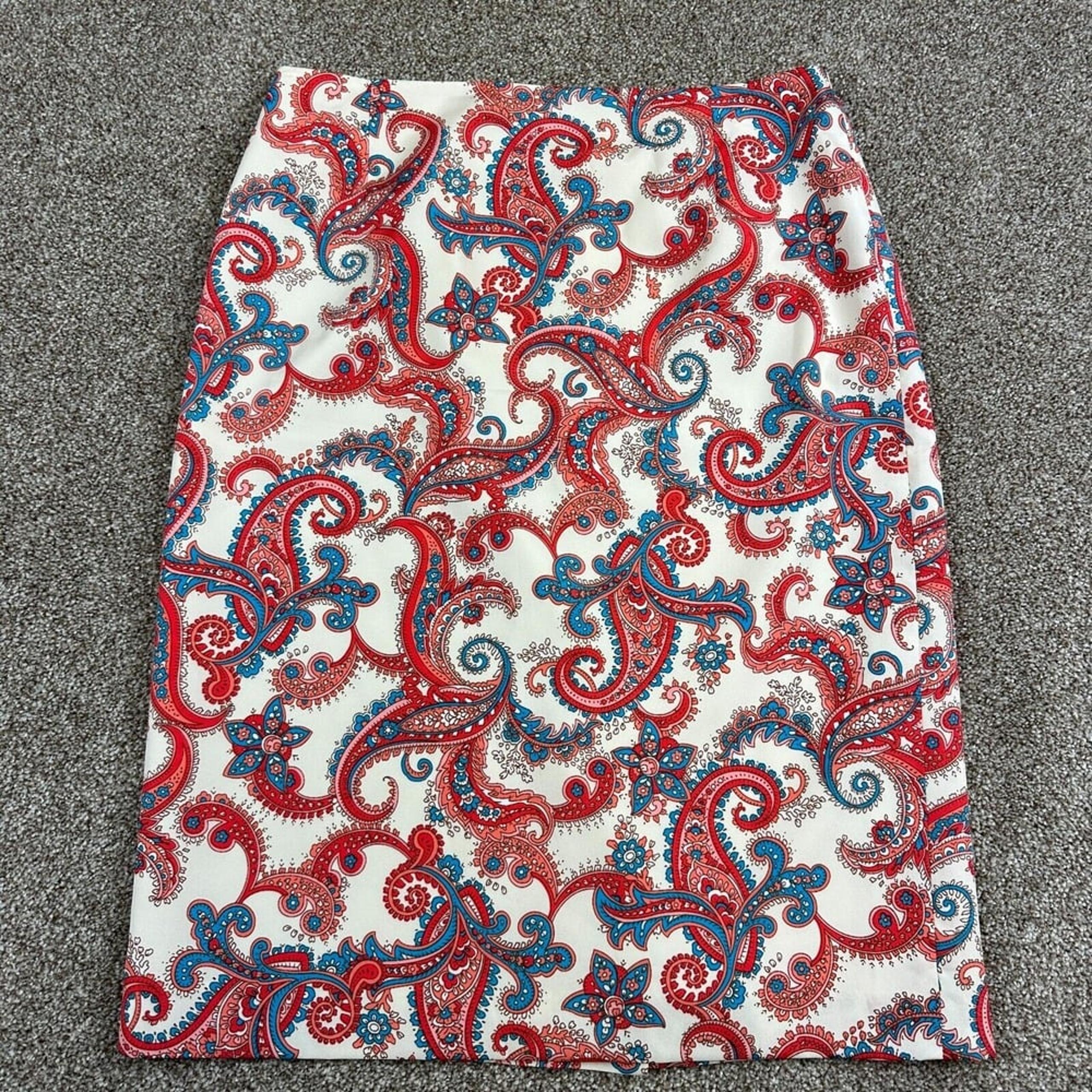 Antonio Milani Womens Skirt Size 2 Pencil Straight Lined Paisley Print