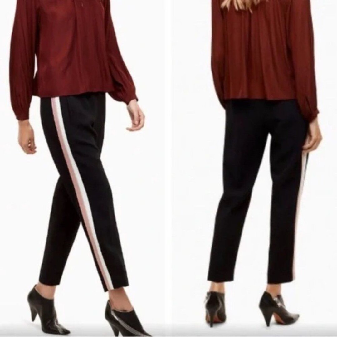 Aritzia Wilfred Darontal Side Stripe Ankle Crop Pull On Pant Trousers Size 4