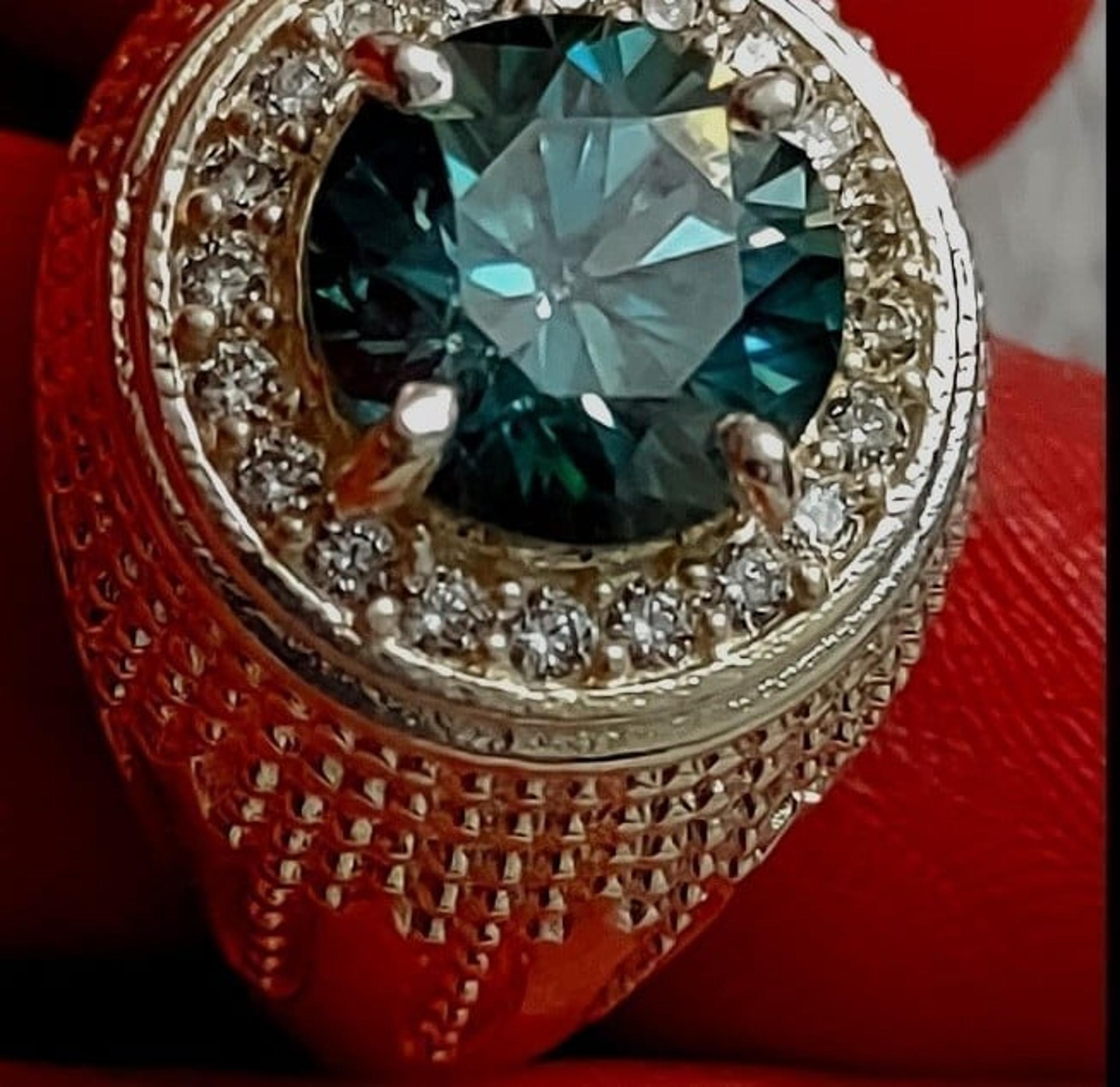 Stunning size 9. Positive testing 3.14 carat Brazilian blue Diamond 925 Sterling