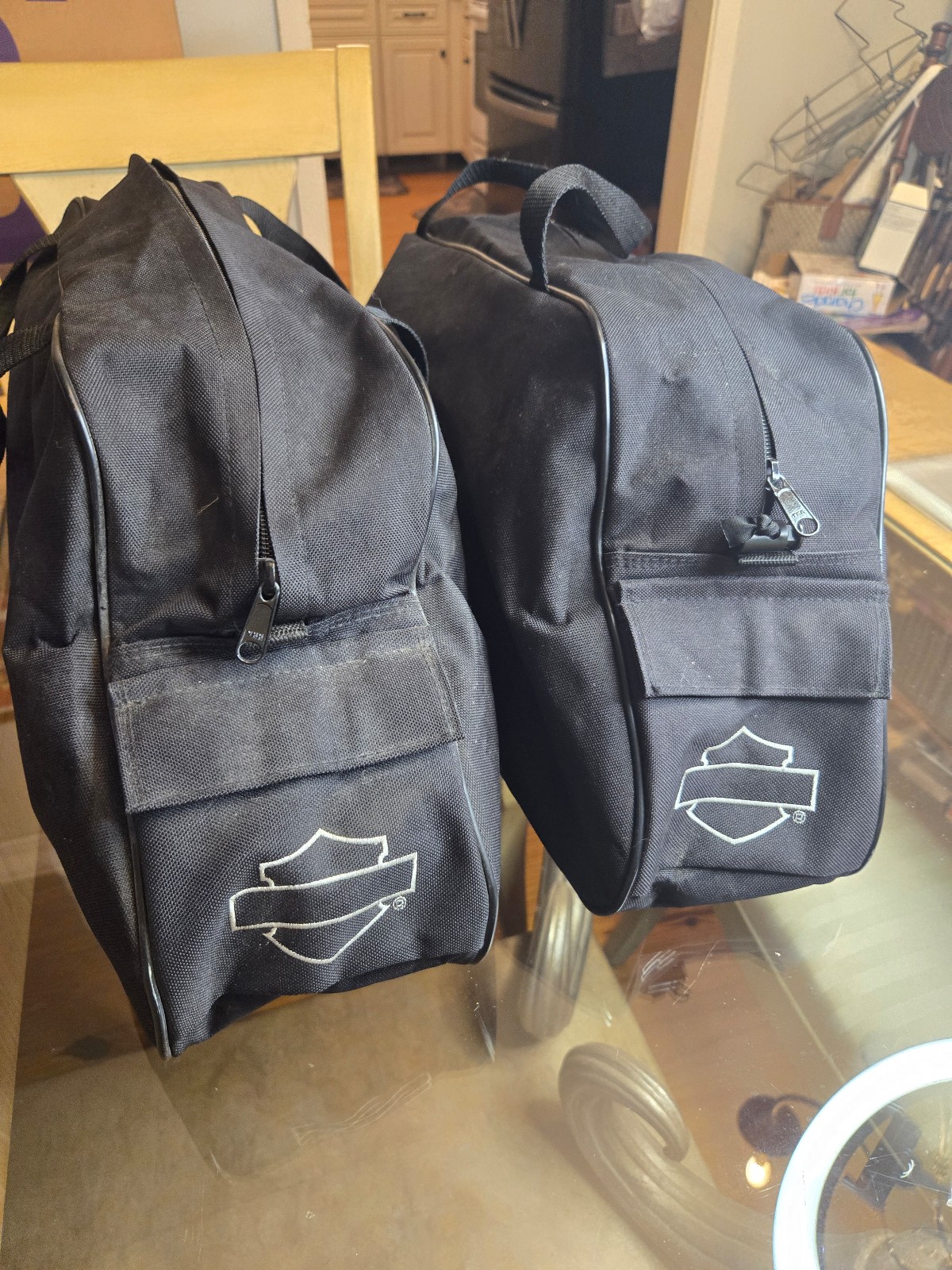 Harley Davidson Pair of Canvas Saddlebags