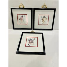 LEE NGO Chinese Limited Edition Signed Framed Ghost Catcher Chung Kwai- Set of 3
