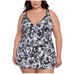 Swim Solutions Support Control Size 22W Swim Dress Black White NWT 122