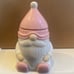 Adorable pink Valentine’s Gnome candle