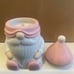 Adorable pink Valentine’s Gnome candle