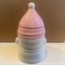 Adorable pink Valentine’s Gnome candle