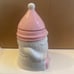 Adorable pink Valentine’s Gnome candle
