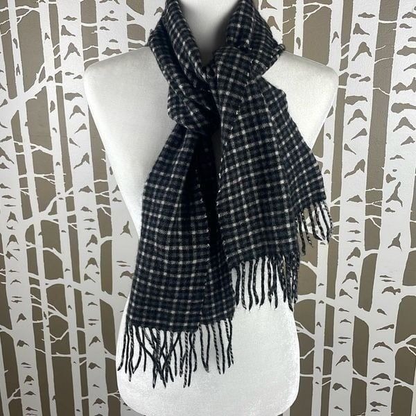 Enzo Montovani 100% Cashmere Scarf Plaid Print