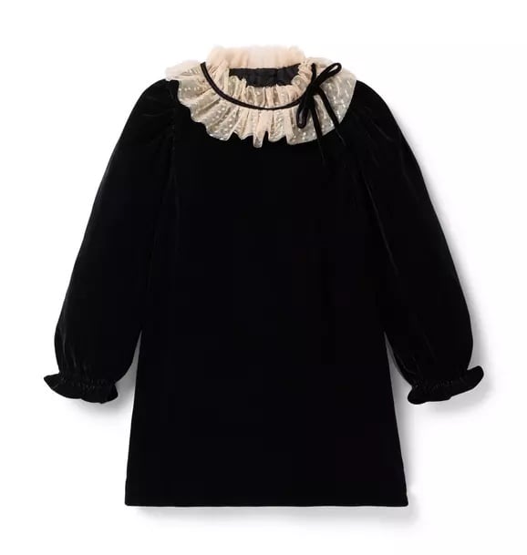 Janie and Jack The Velvet Ruffle Collar Dress size 5