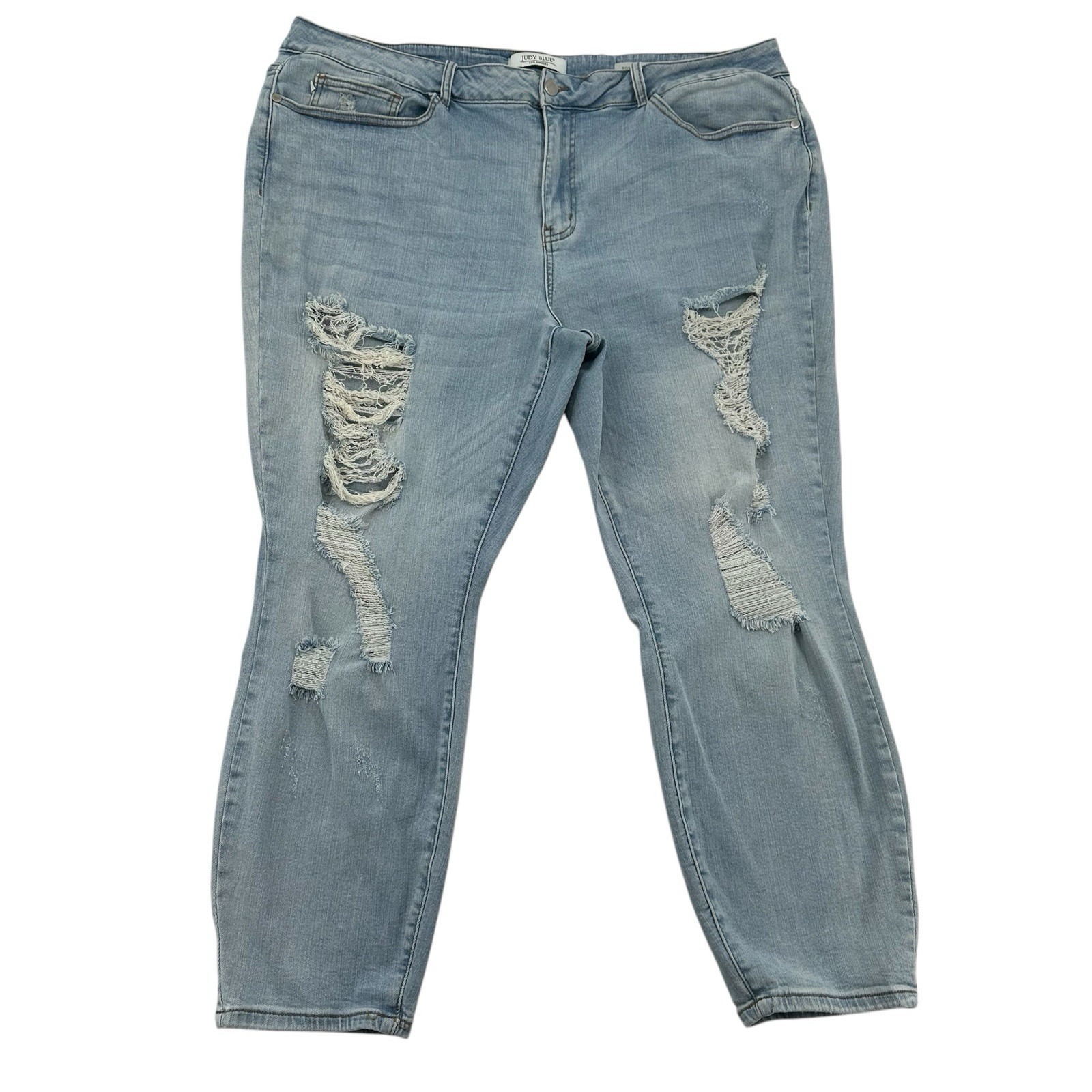 Judy Blue Boyfriend Fit Destroyed Distressed Stretch Jeans Womens Plus Size 42