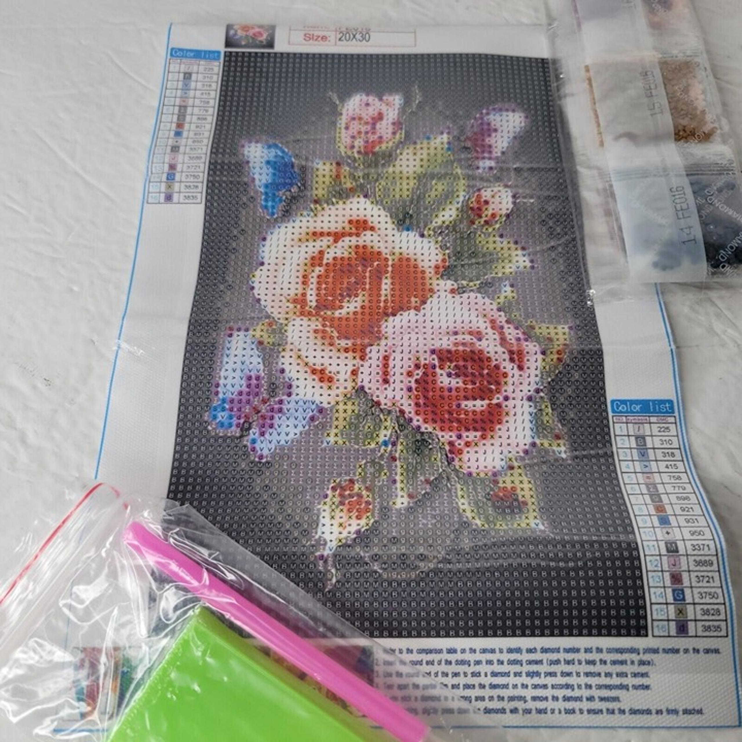 Diamond Painting Kits for Adults Roses Flowers Bouquet Diamond Art FE016