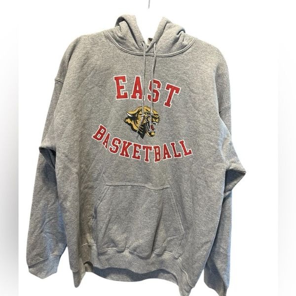 NWOT Gildan Unisex Gray Hoodie East Basketball Hoodie” High School Musical - L