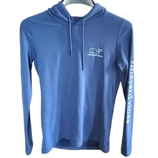 Vineyard Vines Blue Whale Tail Performance Hooded Thin Sweatshirt Size XS