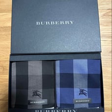 【New】 Boxed Burberry Men's Handkerchiefs, Check Pattern, 2-Piece Set