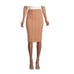 L'Agence Jessica Ribbed Midi Pencil Skirt Knit Elastic Waist Pull On Brown S
