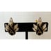 Trifari Alfred Phillipe Black Enamel & Rhinestone Marquise Clip Earrings
