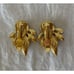 Trifari Alfred Phillipe Black Enamel & Rhinestone Marquise Clip Earrings