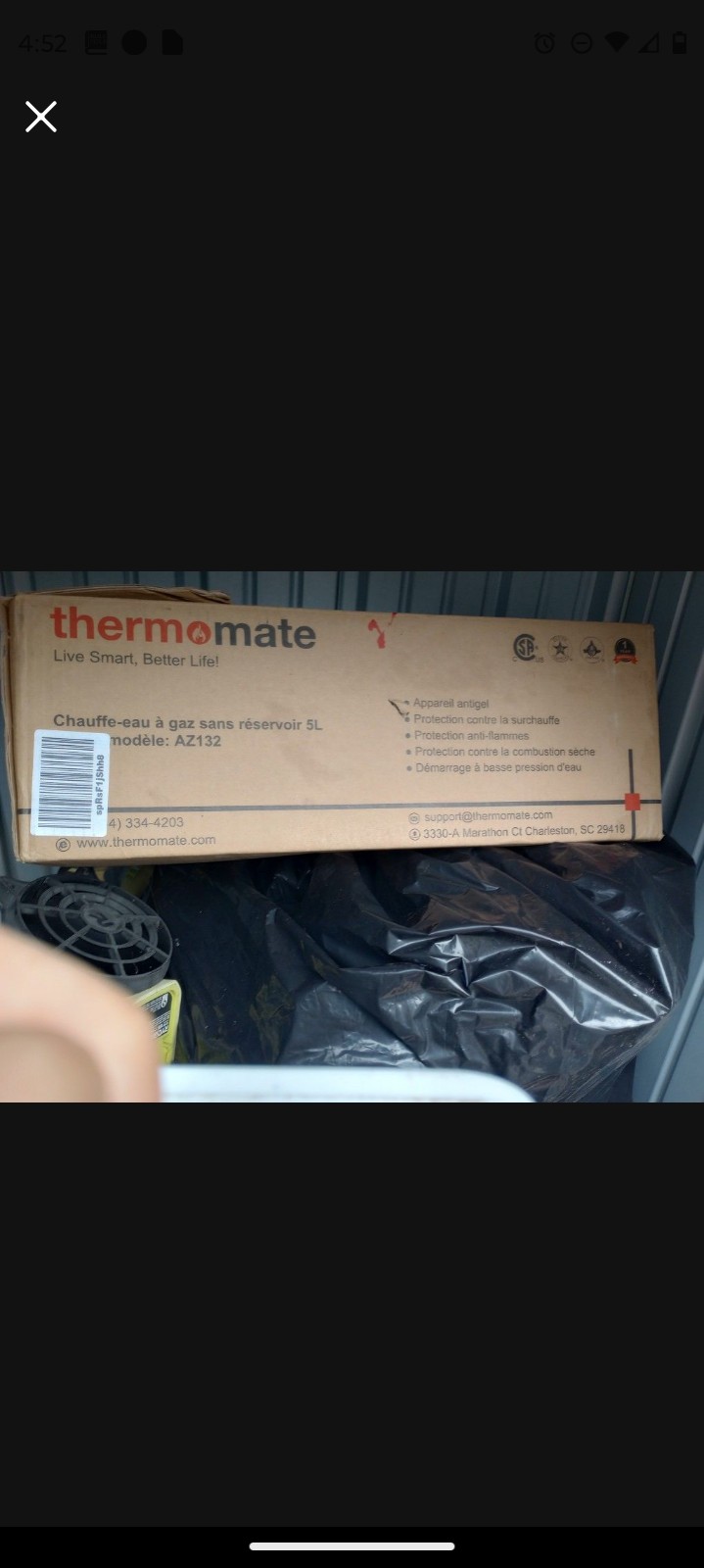 Gas propane portable water heater
