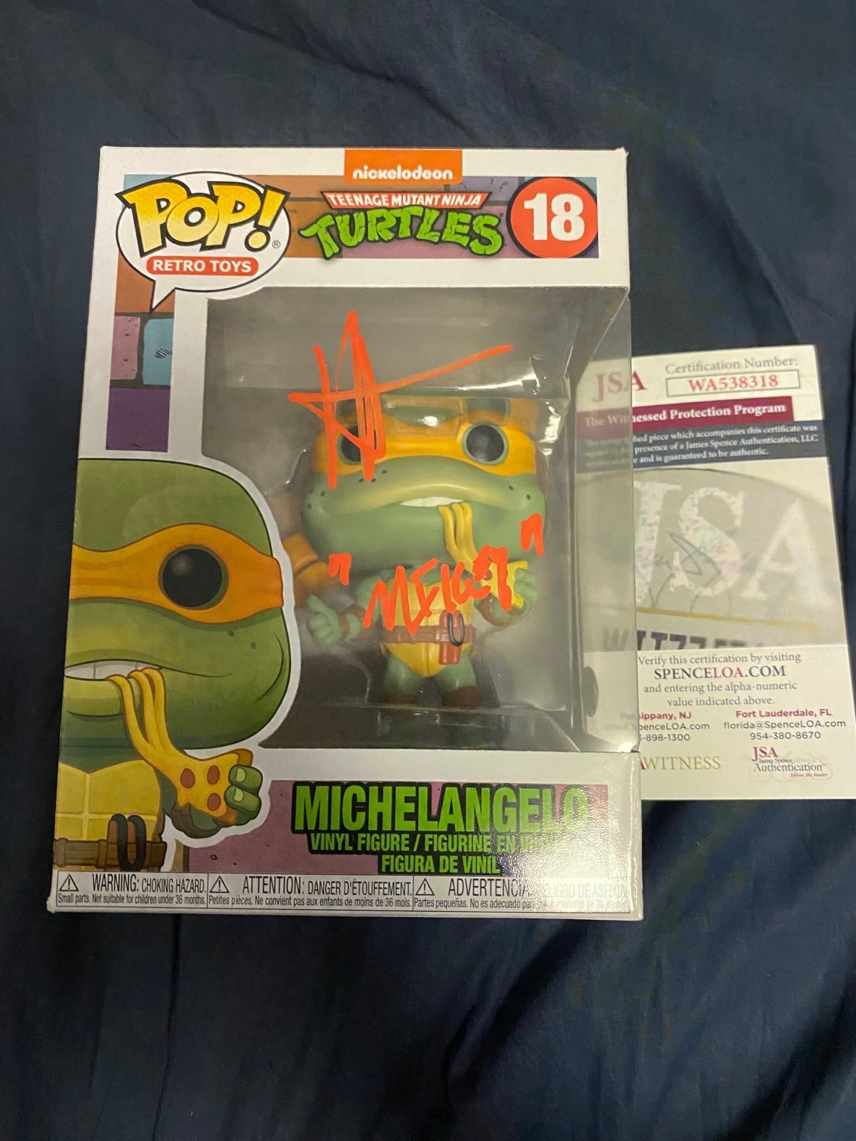 Robbie Rist signed Michaelangelo Teenage Mutant Ninja Turtles Funko Pop #18 JSA