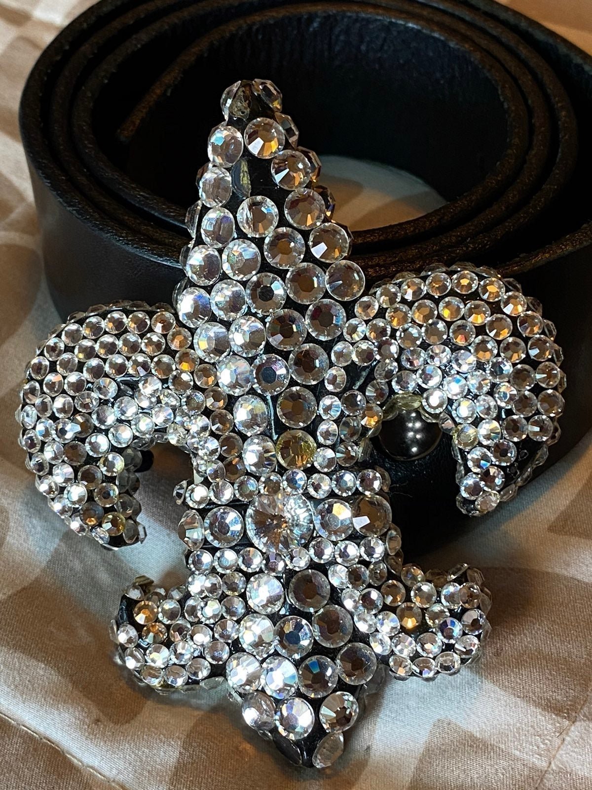 Fleur De Lis Swarovski belt/buckle 38