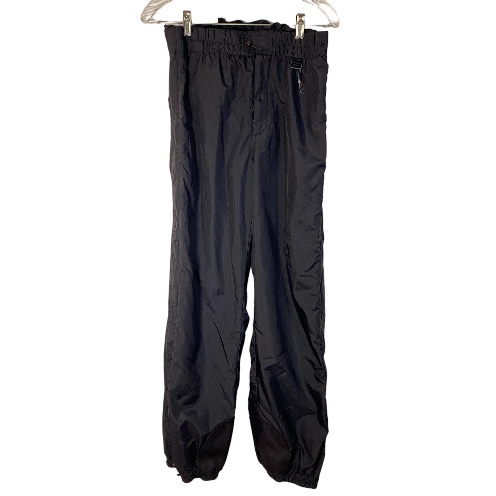 Obermeyer Men's Small Black Snow Pants Lined Insulated Full Leg Zip Boot Gaiters