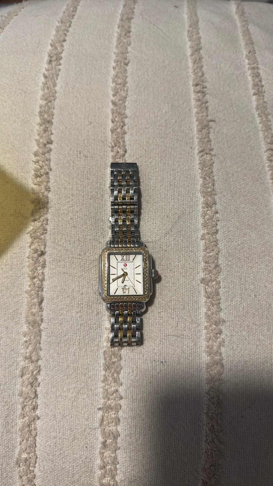 Michele gold and silver with diamond watch