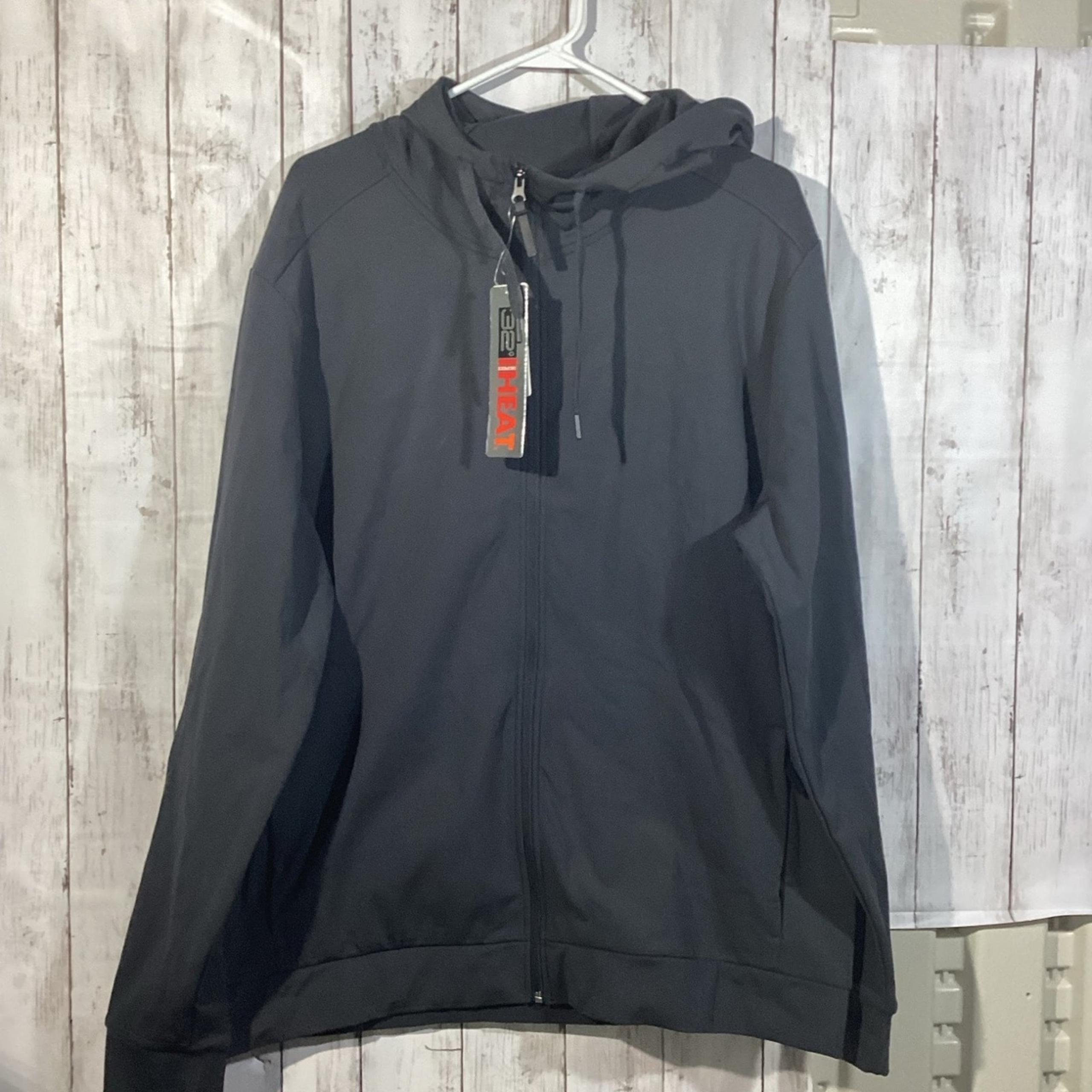32 DEGREES HEAT Men's Dark Green Full-Zip Hoodie Size xxl new