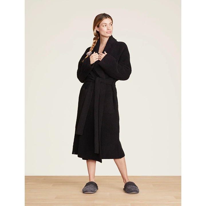 Barefoot Dreams CozyChic Star Wars Classic Ribbed Robe Black 02 A614925