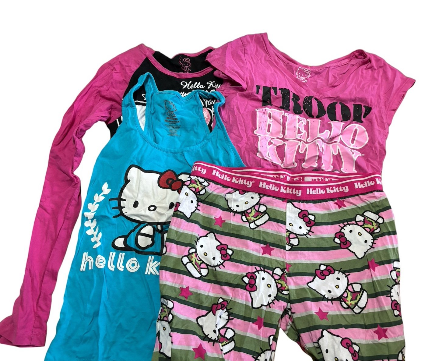 Lot of 4 Sanrio Hello Kitty Women Pajama Top Pant Medium M