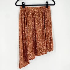 Free People Last Dance Sequin Skirt in Bronze
