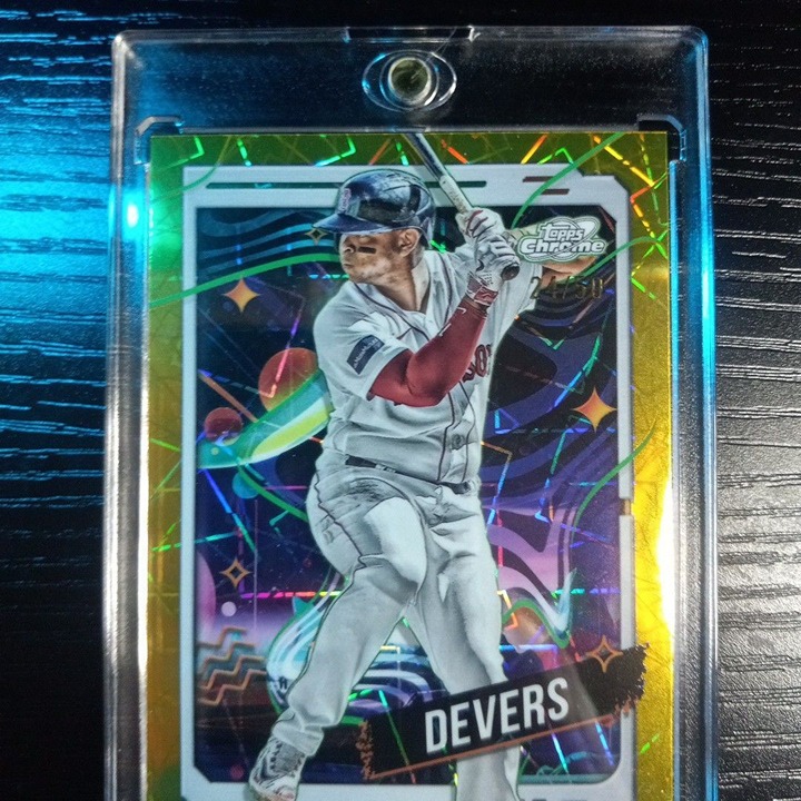 BIN-333- 2024 Topps Chrome Cosmic Gold Interstellar Refractor Rafael Devers SSP!