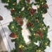 14’ Pine Garland with Pinecones & lights