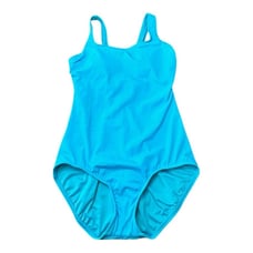 Lands’ End Petite Scoop Neck Tugless Sporty One Piece Swimsuit Turquoise Size 6P