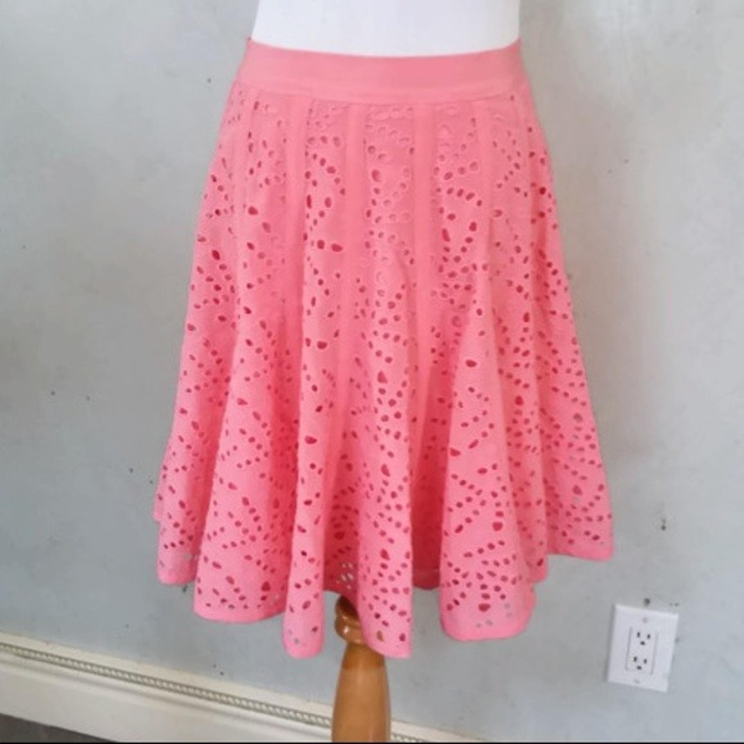 $298 NWOT Rebecca Taylor 100% silk pink skirt women's size 2 (E45)