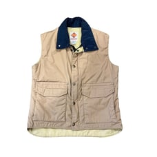 Vintage 80s Columbia Vest Corduroy Collar Zip & Snap Front Mens Medium Fishing