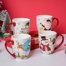 Topadorn Christmas Coffee Mug Ceramic Xmas Mug Porcelain Latte Tea Cup With Lid