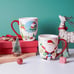 Topadorn Christmas Coffee Mug Ceramic Xmas Mug Porcelain Latte Tea Cup With Lid