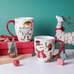 Topadorn Christmas Coffee Mug Ceramic Xmas Mug Porcelain Latte Tea Cup With Lid