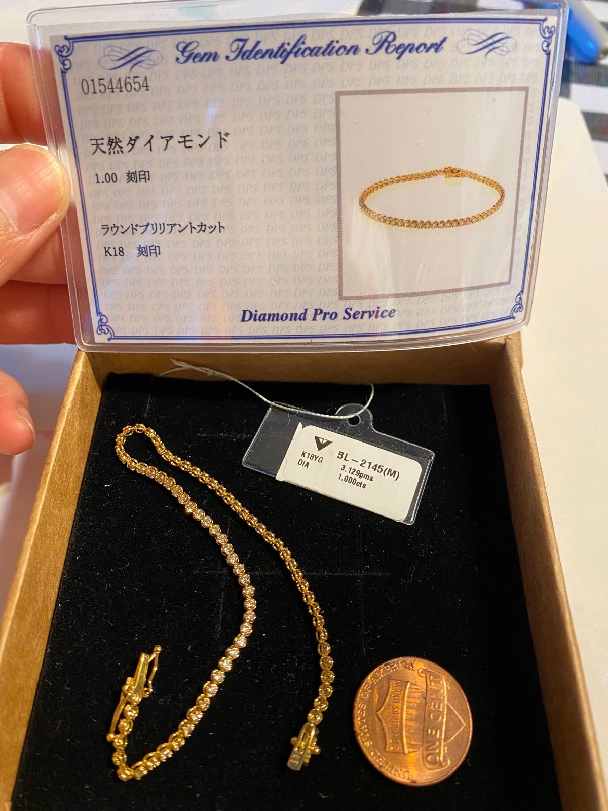 18k Solid Gold with Diamonds Bracelet