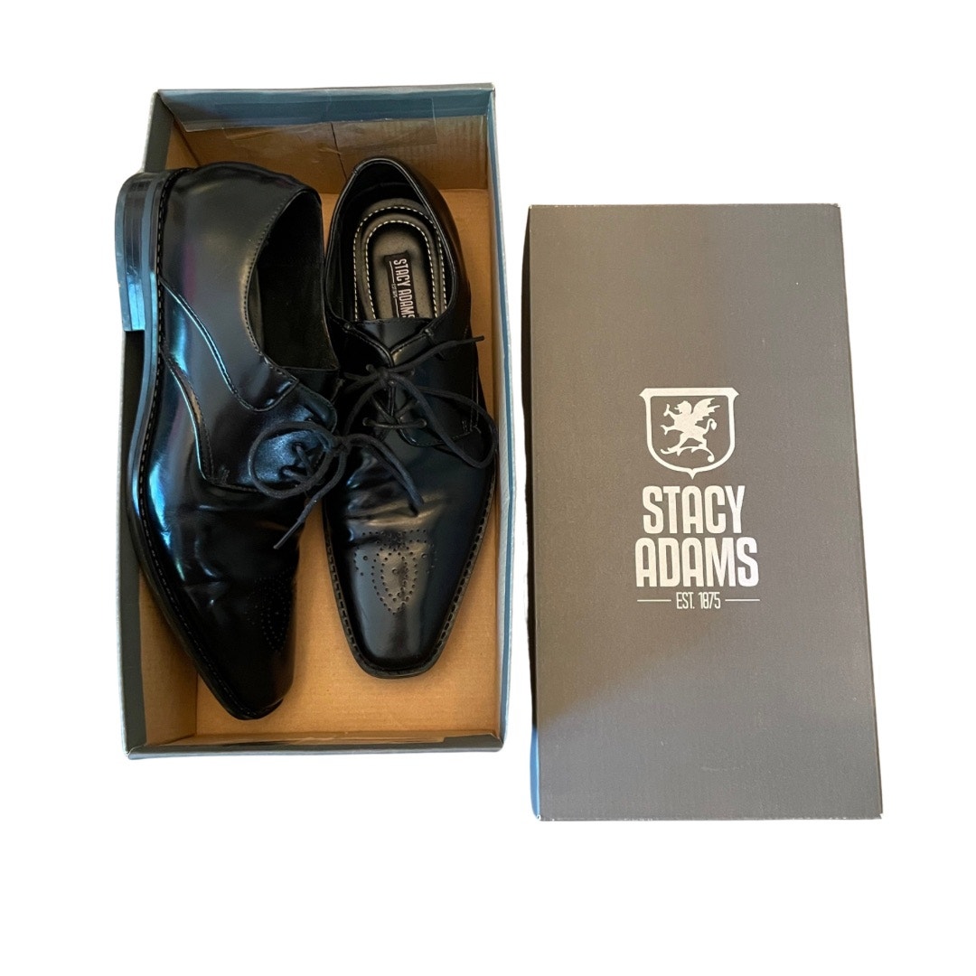 Stacy Adams Kendall Dress Shoes Men’s Size 8M Black Boxed 714 CON