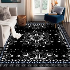 Sun and Moon Rug Boho Celestial Area Rugs for Bedroom Dorm Living Room Bohemian