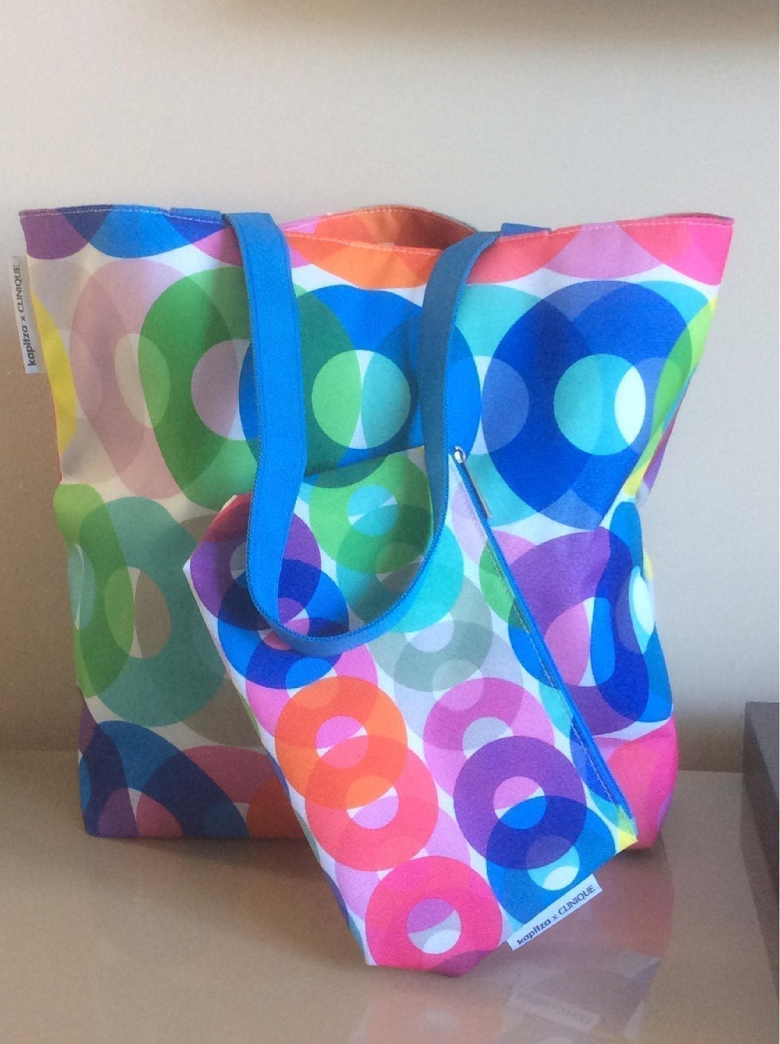 Kapitza X Clinique tote and makeup bag