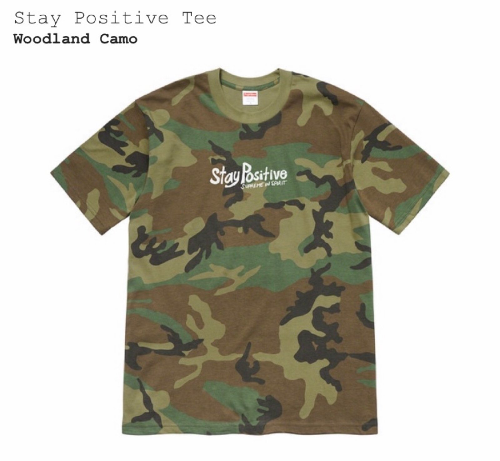 Supreme Stay Positive Tee Woodland Camo
