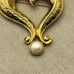 VINTAGE Marked AVON GOLD TONE BROOCH PIN WITH PEARL HEART SHAPE