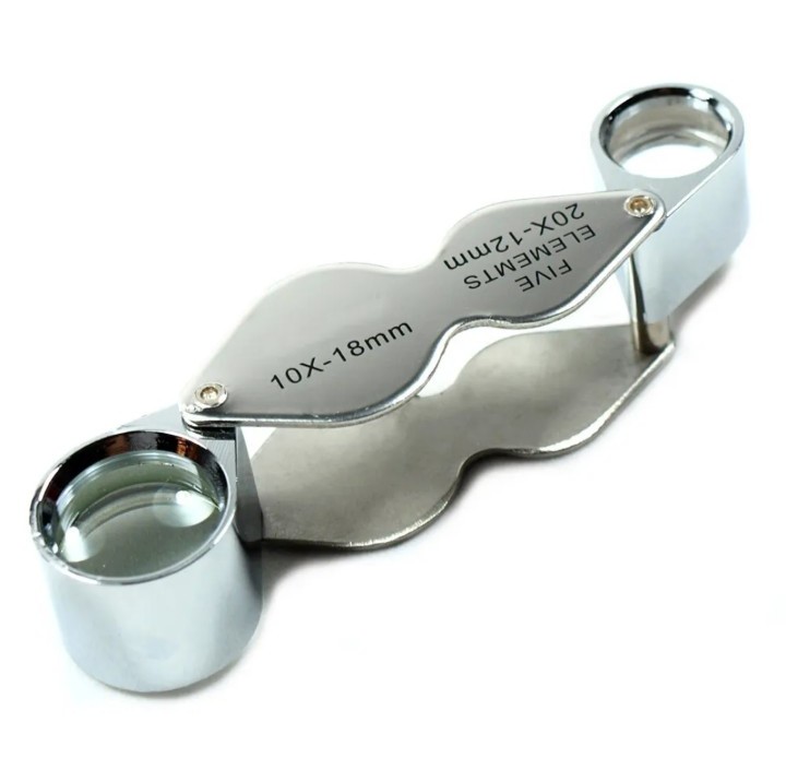 10X 18mm - 20X 12mm Jeweler Loupe Magnifier Magnifying Glass