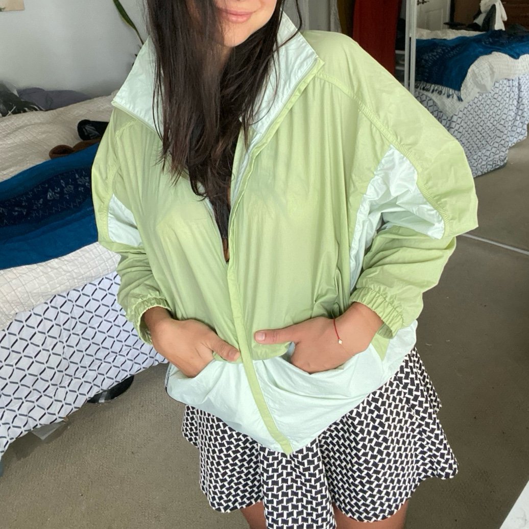 mint green windbreaker