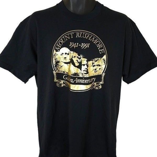 Mt Rushmore T Shirt Mens Size Large Vintage 90s Golden Anniversary Made In USA