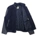 90s NORTH END Leather Sleeve Stadium Jacket L Navy Wool
