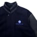 90s NORTH END Leather Sleeve Stadium Jacket L Navy Wool